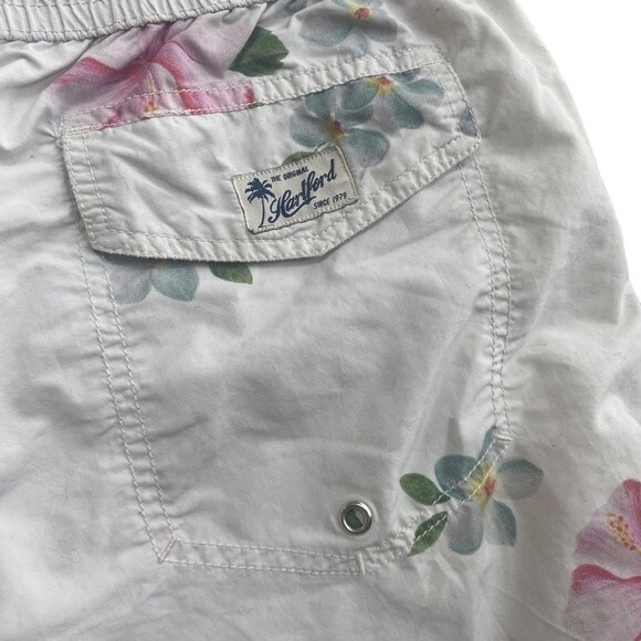 Hartford men’s swim trunk board shorts size XXL white Hawaiian print lined - Picture 5 of 7